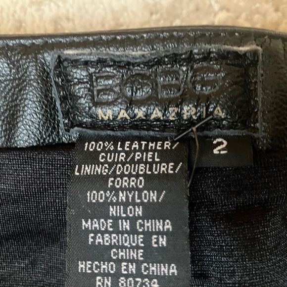 BCBG Max Azria Black Leather Pants Size 2 New w/o tags - Picture 5 of 13